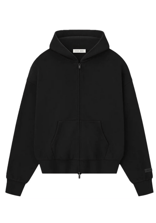 Fear of God Essentials Classic Fleece Zip-Up Hoodie Jet Black