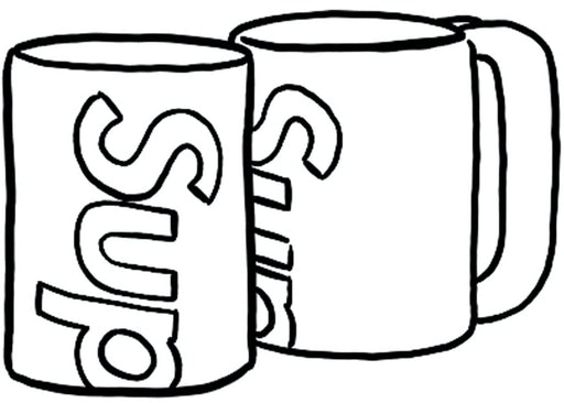 Supreme Heller Mugs (Set of 2) Clear