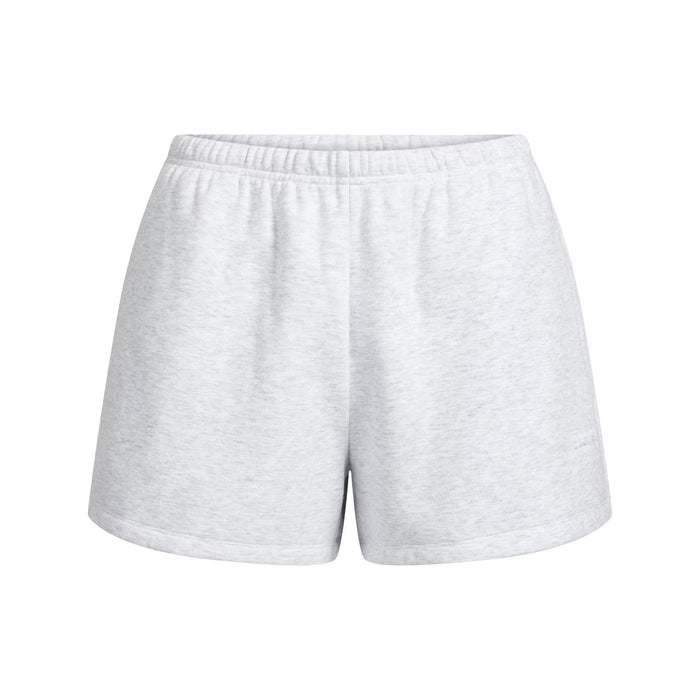 SKIMS COTTON FLEECE CLASSIC SHORT LIGHT HEATHER GREY