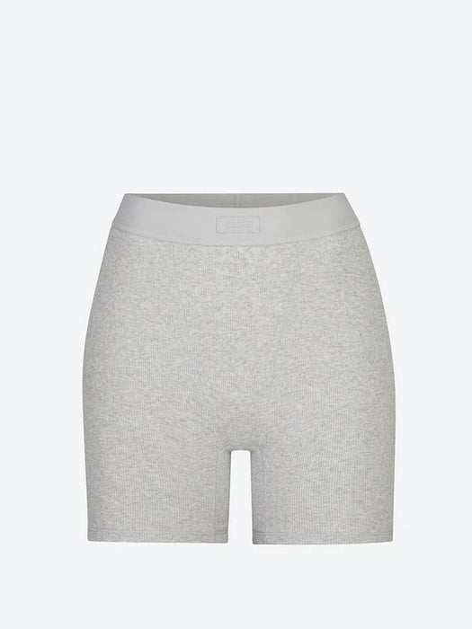 SKIMS SHORTS Cotton rib boxer Heather Grey