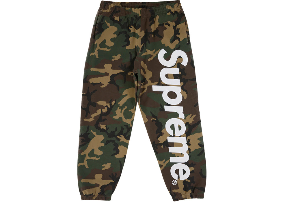 Supreme Satin Applique Sweatpant (SS26) Woodland Camo