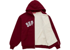 Supreme Arc Thermal Lined Zip Up Hooded Sweatshirt (FW26) Cardinal