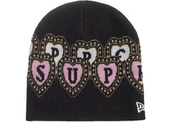 Supreme New Era Hearts Beanie Black