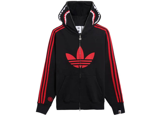 BAPE x adidas Shark Fleece Full Zip Hoodie Black