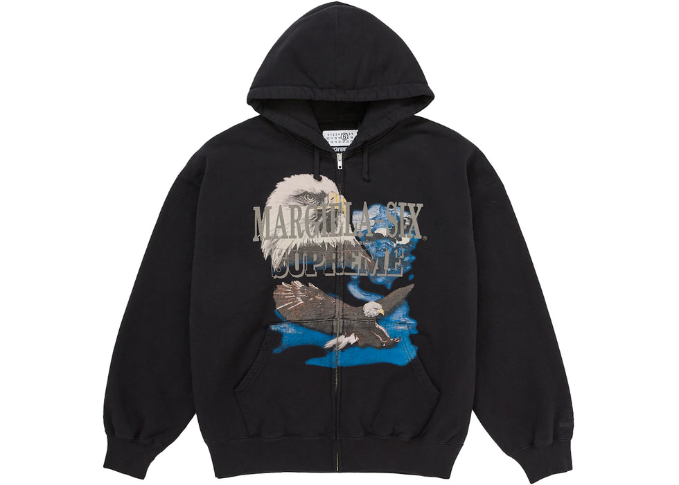 Supreme MM6 Maison Margiela Eagle Zip Up Hooded Sweatshirt Black
