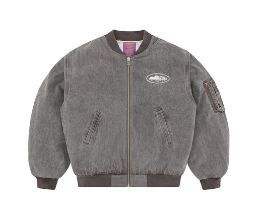 Corteiz Island Bomber Jacket Light Grey