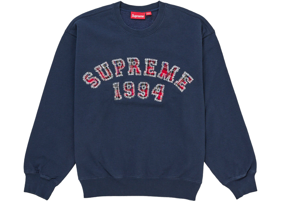 Supreme Plaid Arc Crewneck Navy