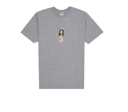 Supreme Prayer Card Box Logo Tee Heather Grey