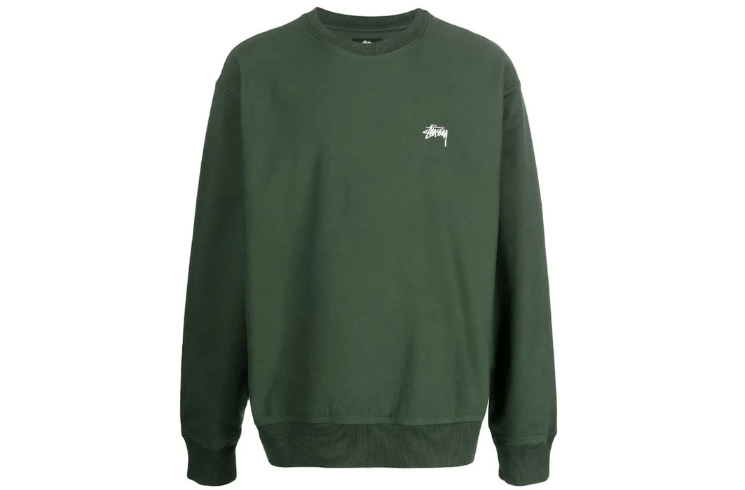 Stussy Stock Logo Crew Forest