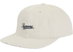 Supreme Distressed Script 6-Panel White