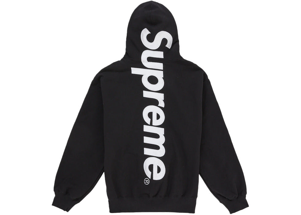 Supreme Satin Applique Hooded Sweatshirt (SS26) Black