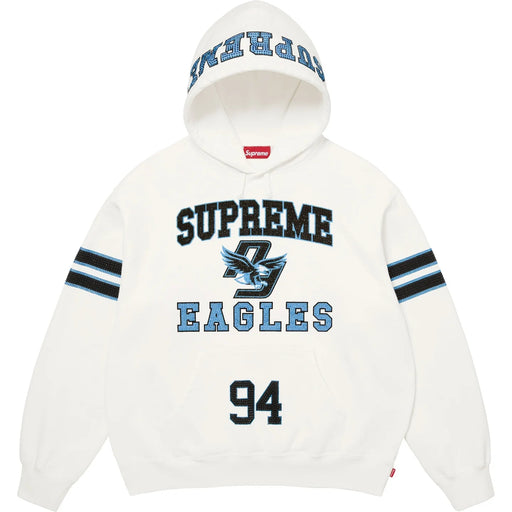Supreme Rhinestone Eagle Hooded Sweatshirt White